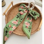 Esarfa din matase cu elastic din perle crem Cod ESF071